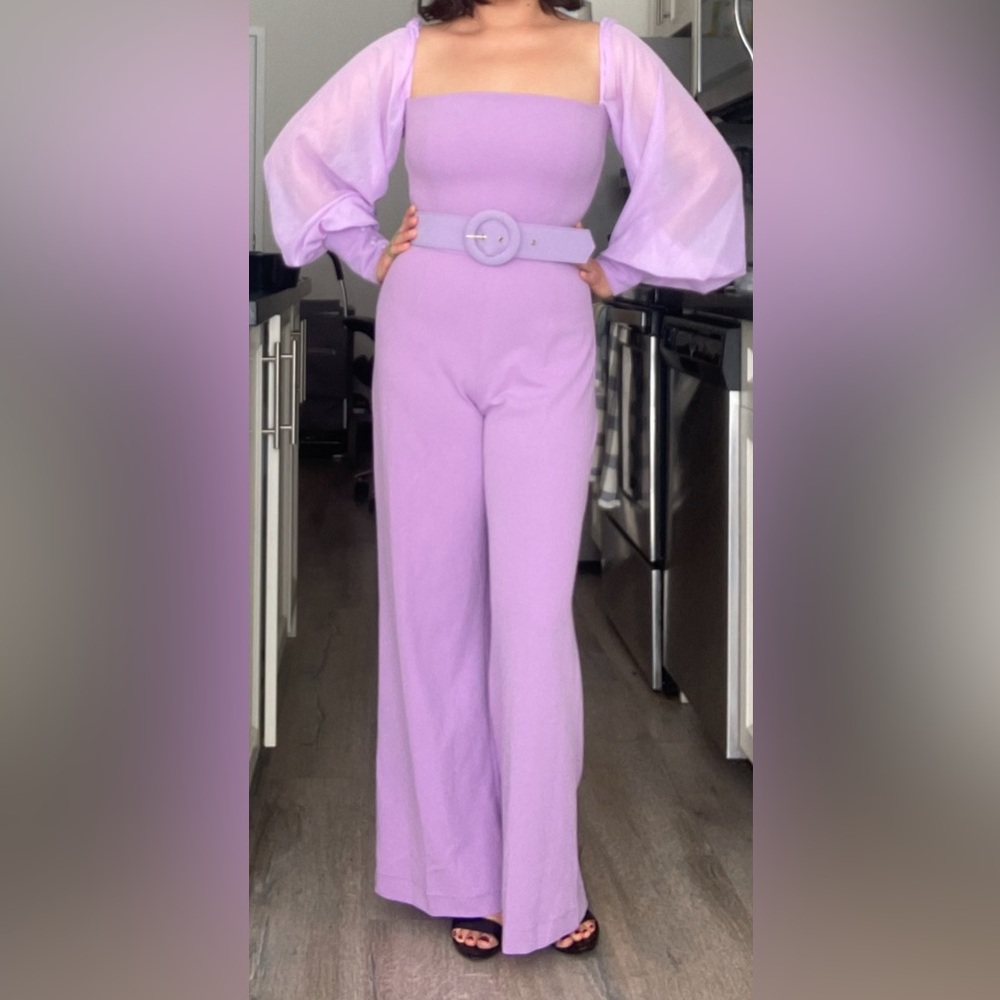 Elegant Lilac Wide Leg Jumpsuit